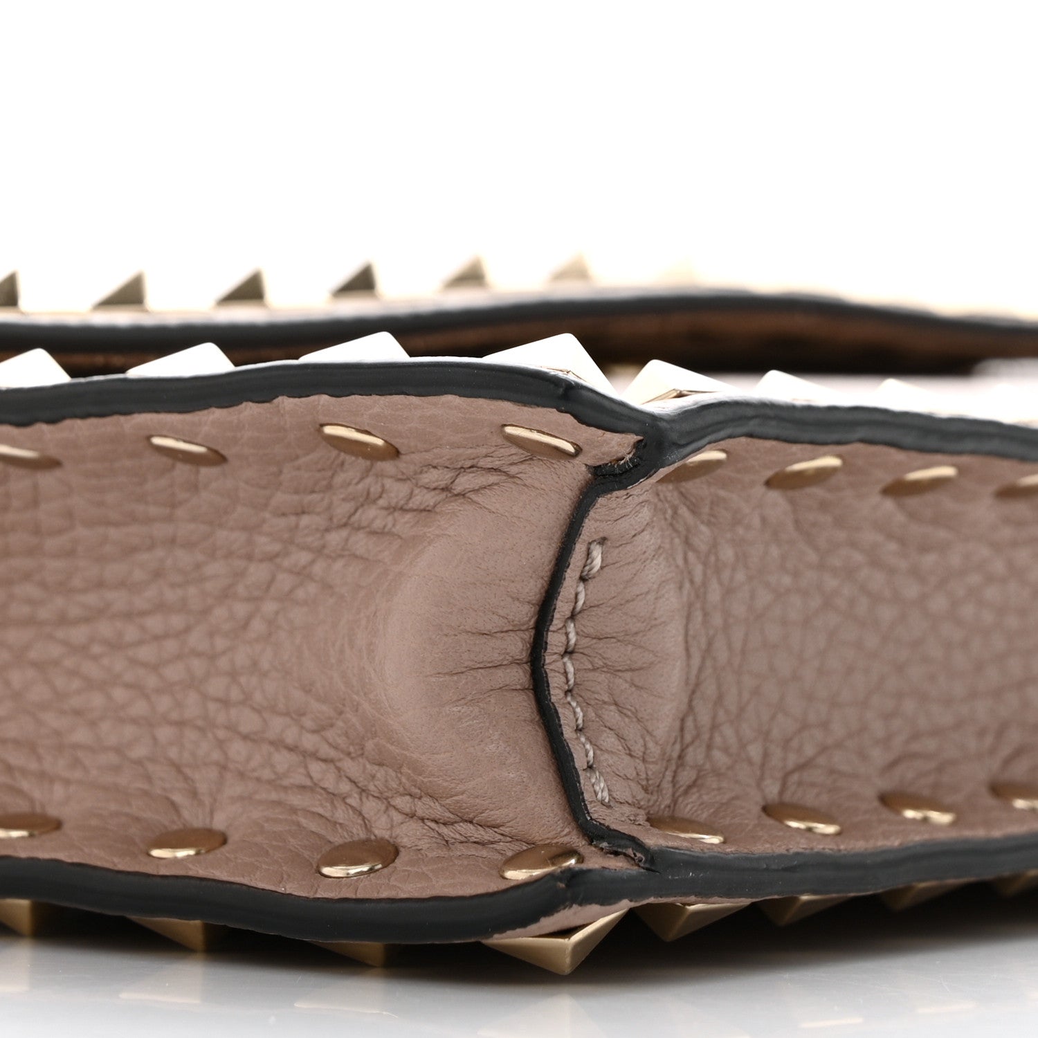 Valentino Garavani Pebbled Calfskin Rockstud Flap Wallet On Chain Poudre 8 of 9