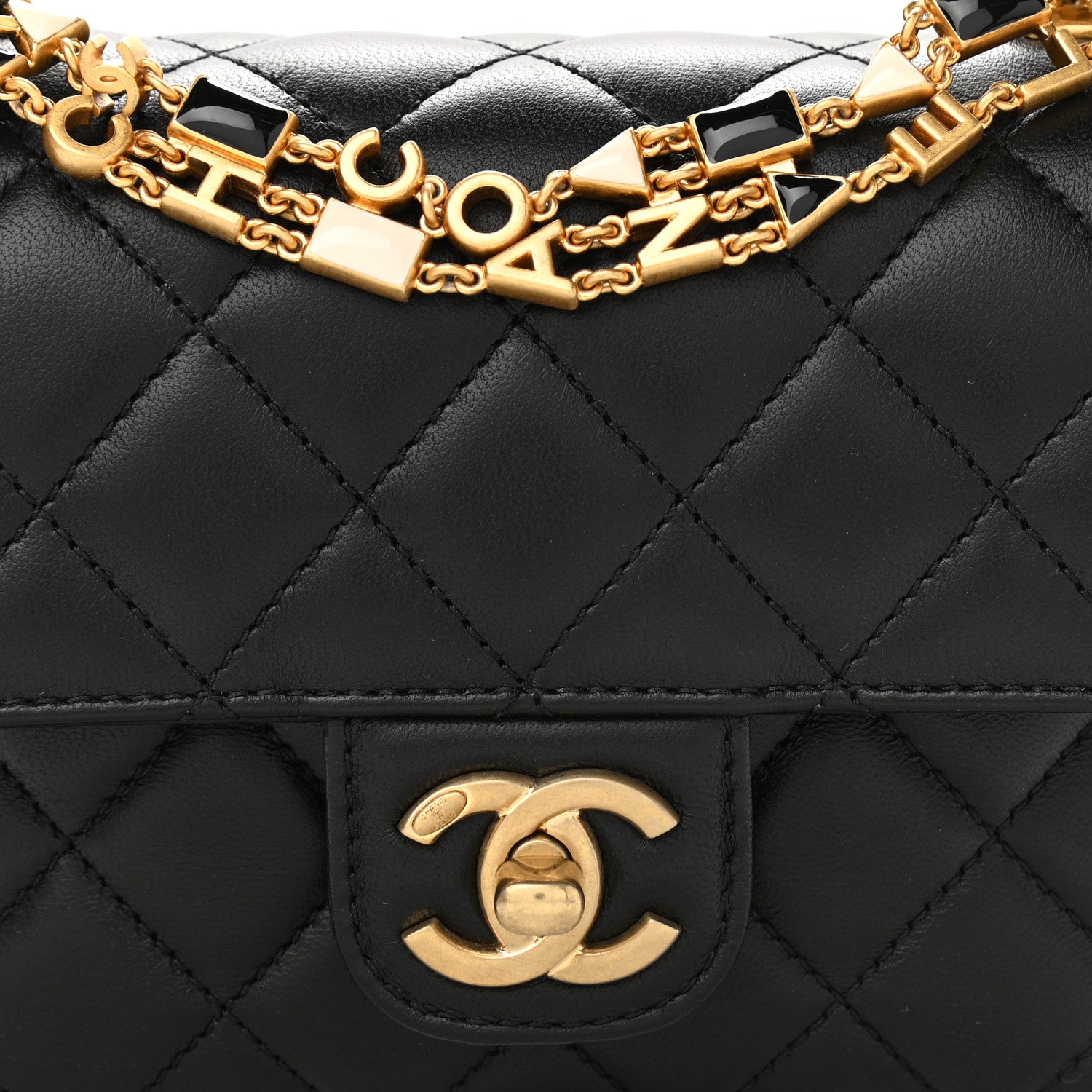 Chanel Lambskin Enamel Quilted Mini Flap Black 8 of 11