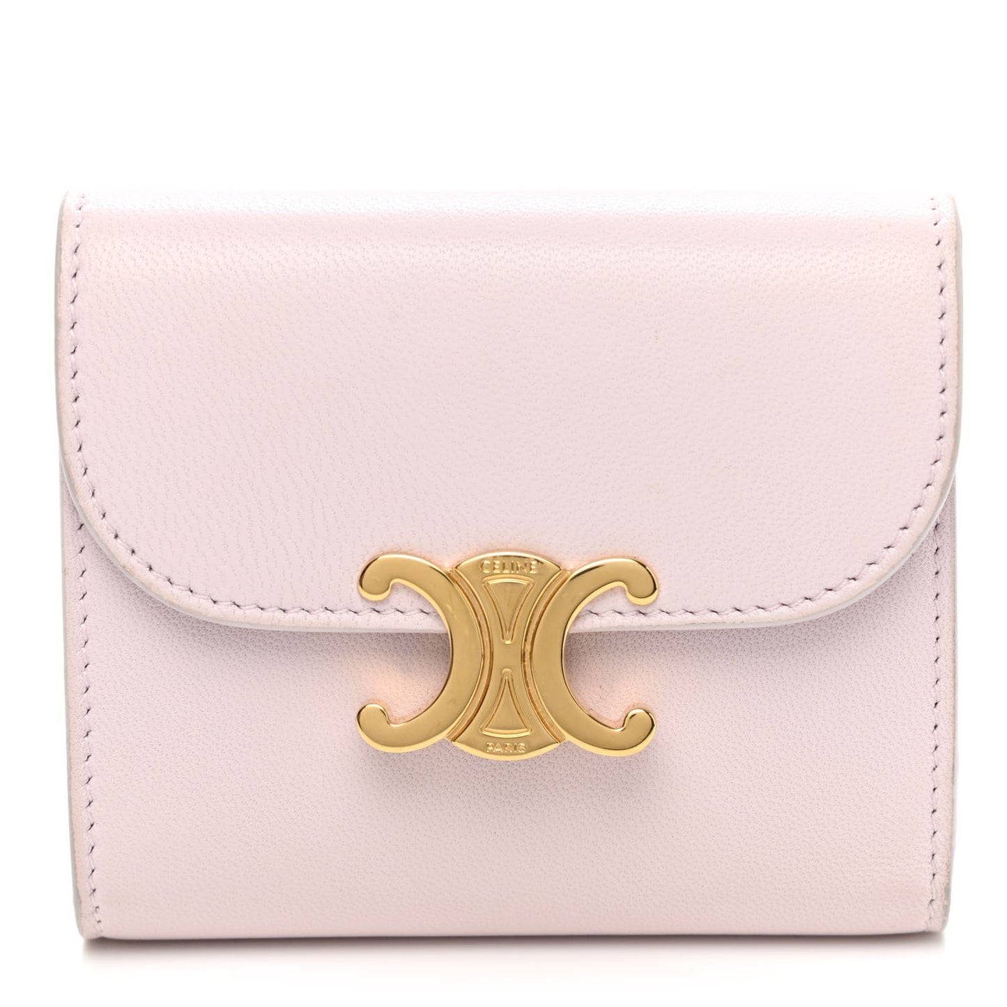 Shiny Smooth Lambskin Small Triomphe Wallet Vintage Pink