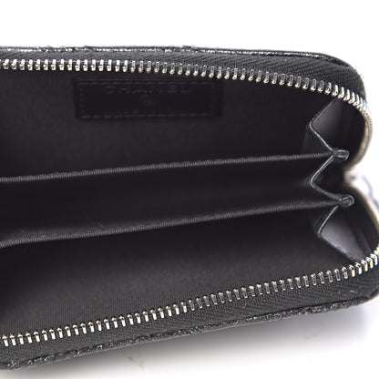 Chanel Metallic Lambskin Star Embossed Coin Purse Case Dark Grey 5 of 9