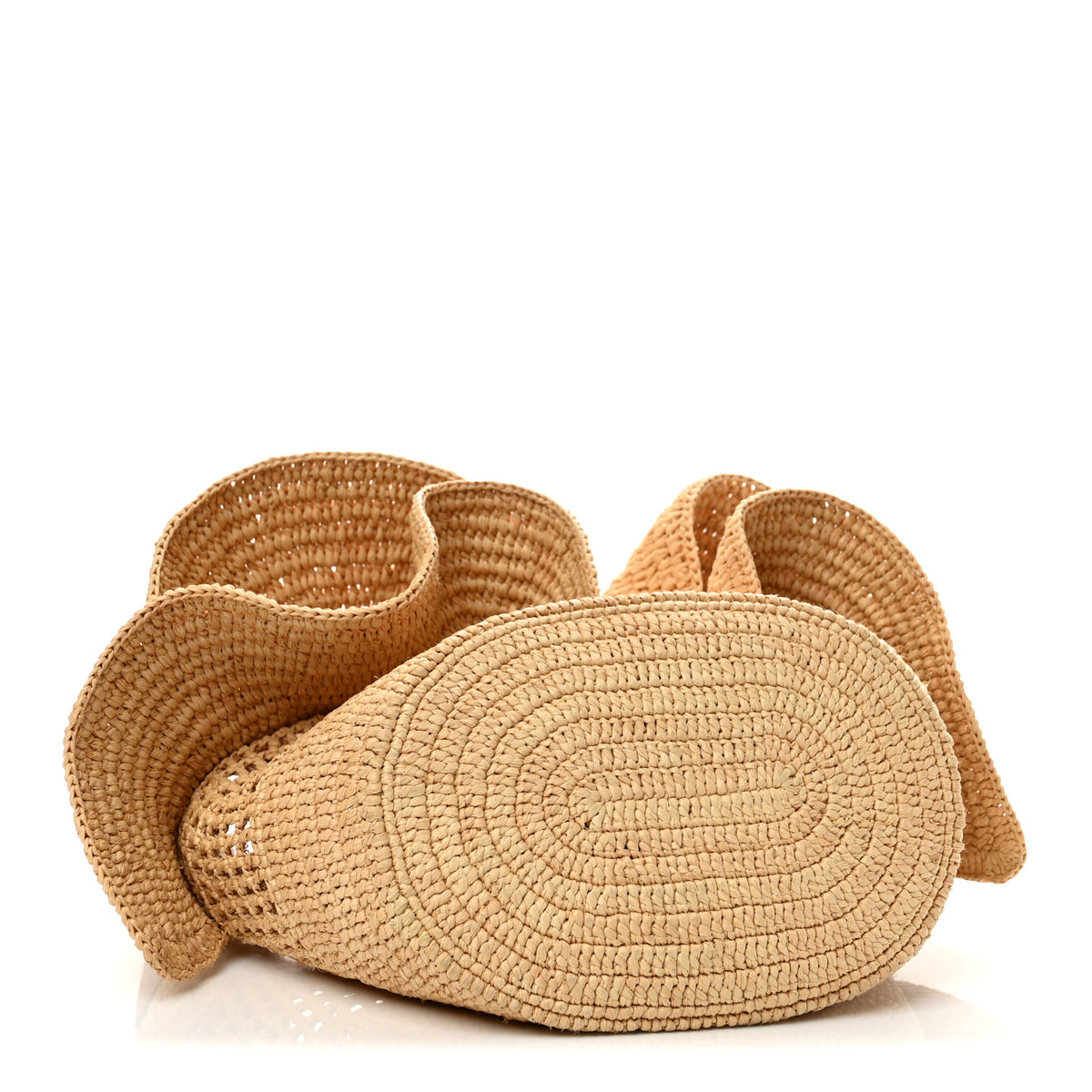 Loewe Raffia Calfskin Balloon Ruffles Bucket Bag Natural Tan 4 of 11