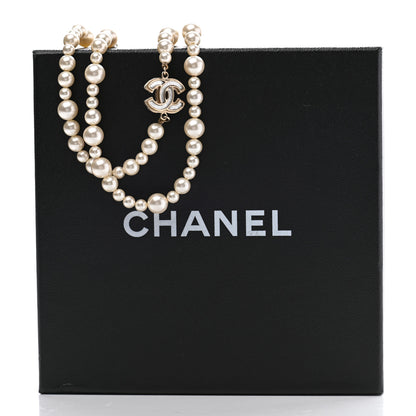Chanel Graduated Pearl CC Long Necklace Gold 9 of 9