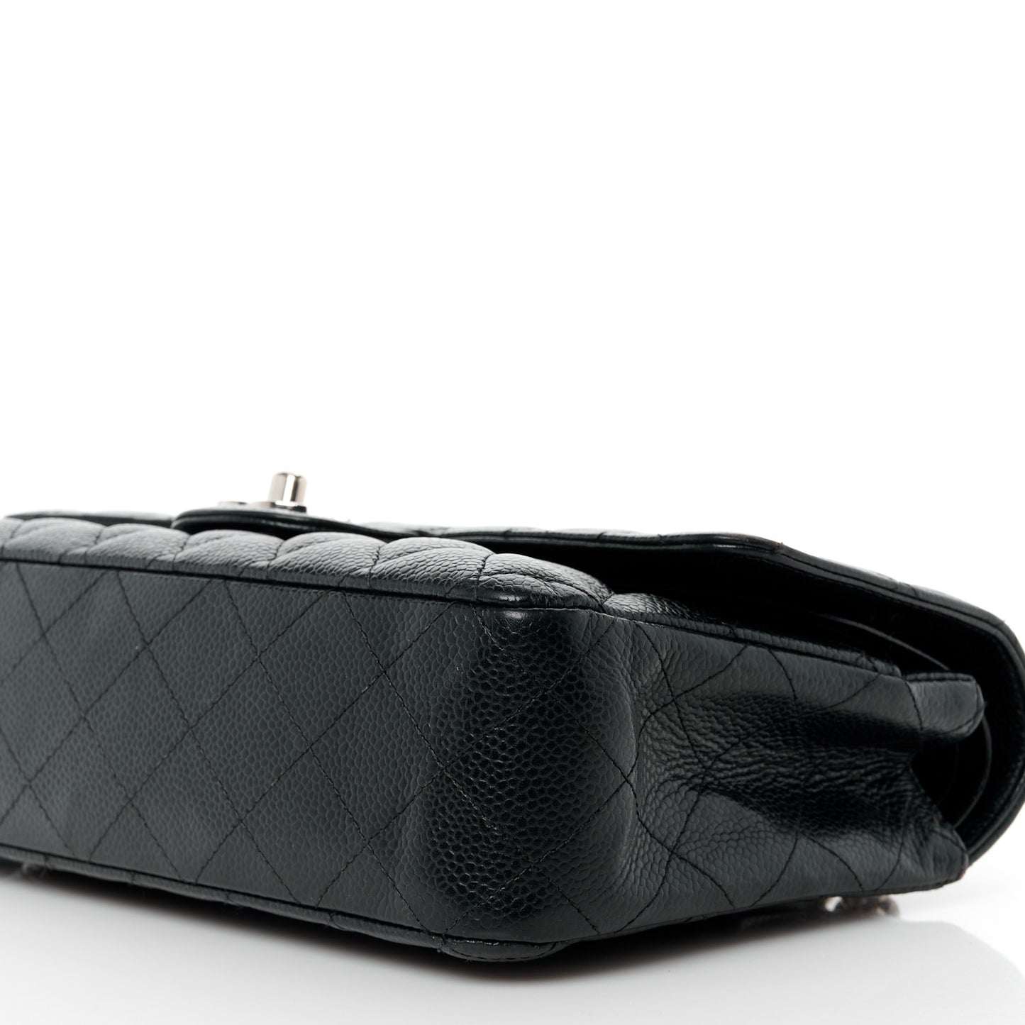 Caviar Quilted Medium Double Flap Bijoux Chain Black