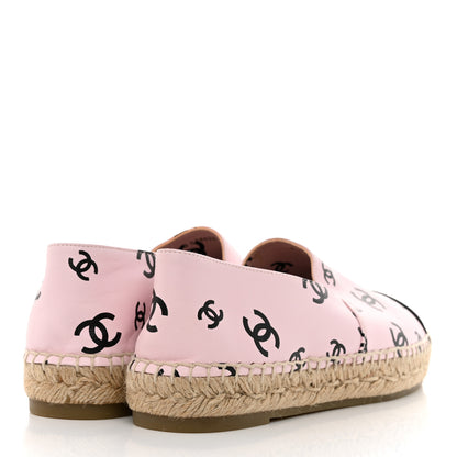 Chanel Lambskin Printed CC Espadrilles 40 Light Pink Black 4 of 8
