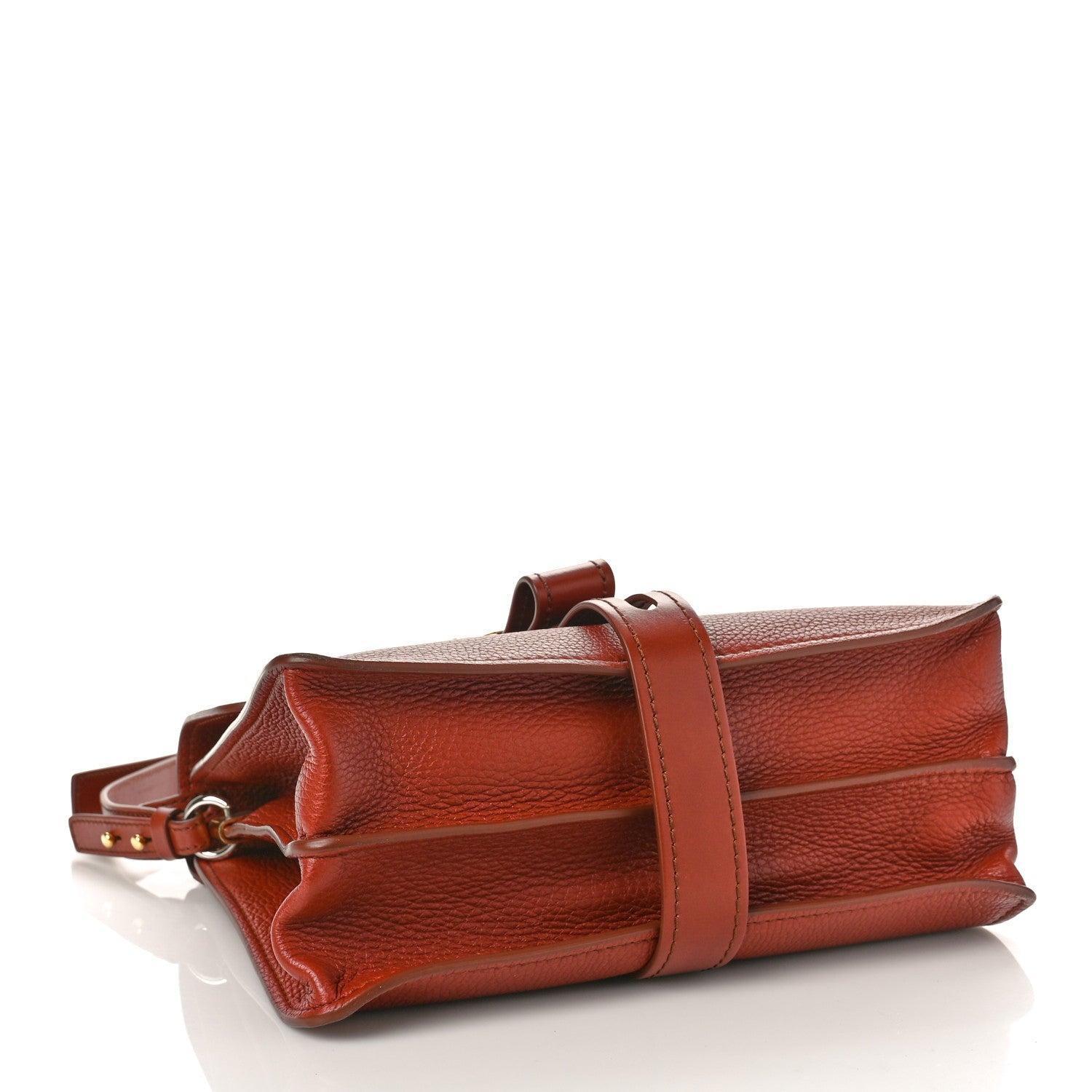 Chloe Shiny Grained Calfskin Medium Aby Day Shoulder Bag Sepia Brown 4 of 8