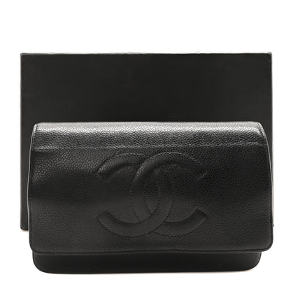 Chanel Caviar Timeless CC Wallet On Chain WOC Black 11 of 11