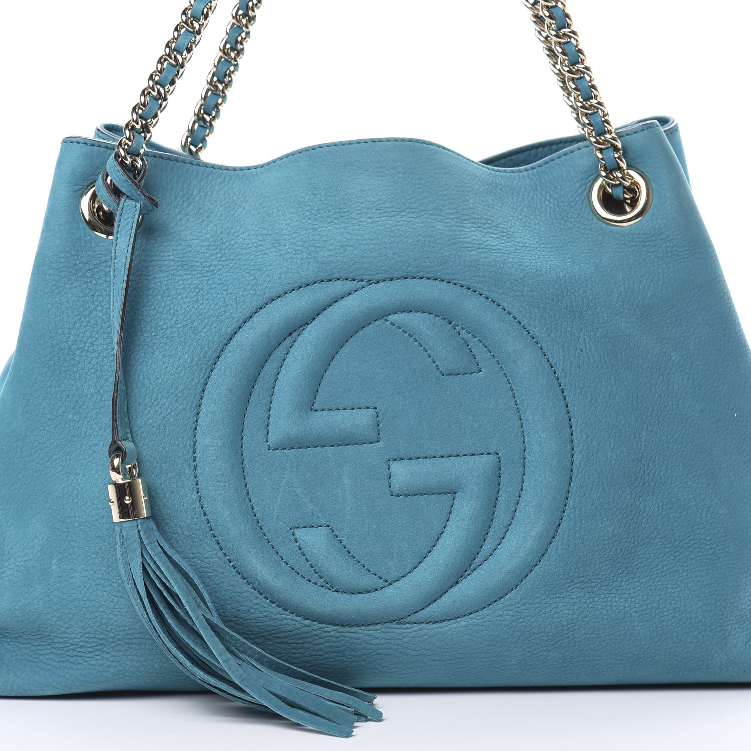 Gucci Vitello Range Medium Soho Chain Shoulder Bag Deep Cobalt 8 of 19