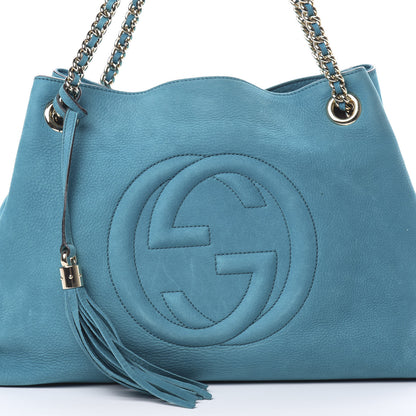 Gucci Vitello Range Medium Soho Chain Shoulder Bag Deep Cobalt 8 of 19