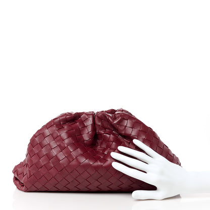 Bottega Veneta Nappa Maxi Intrecciato The Pouch Oversized Clutch Bordeaux 2 of 11