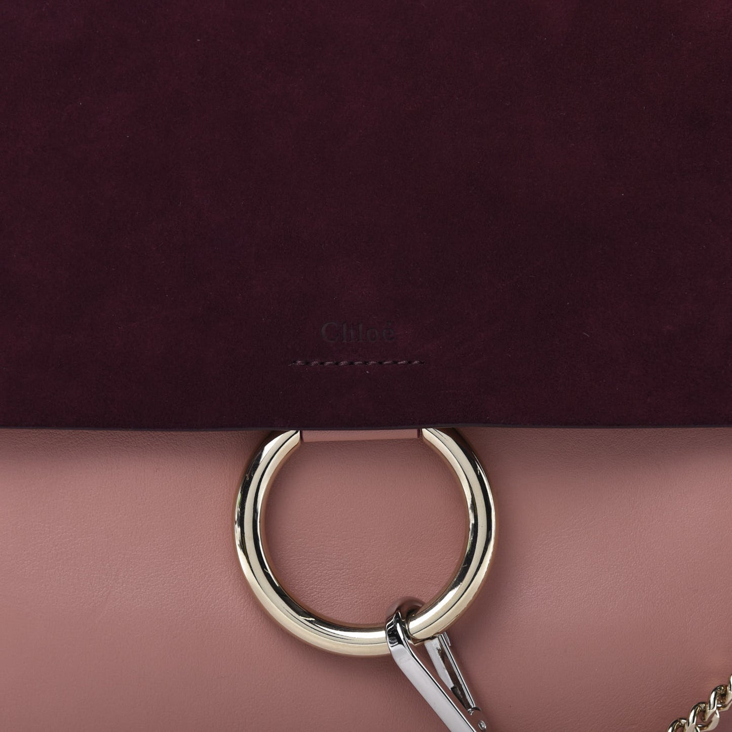 Calfskin Suede Medium Faye Shoulder Bag Misty Rose Dark Purple