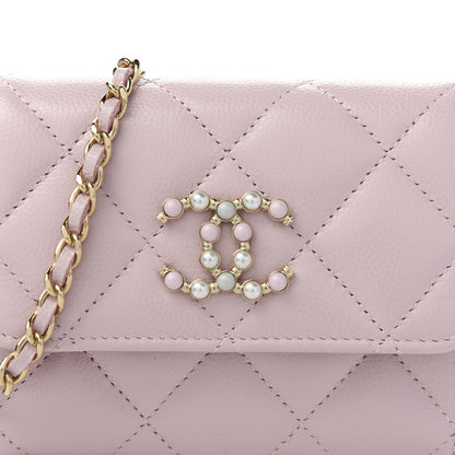 Chanel Caviar Quilted Coco Candy Card Holder On Chain Light Pink 11 of 11