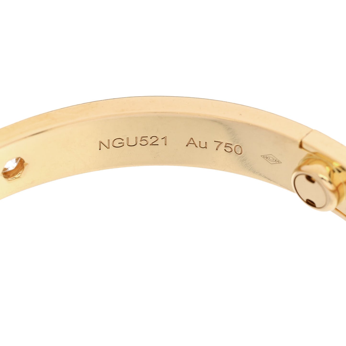 18K Yellow Gold 4 Diamond LOVE Bracelet 16