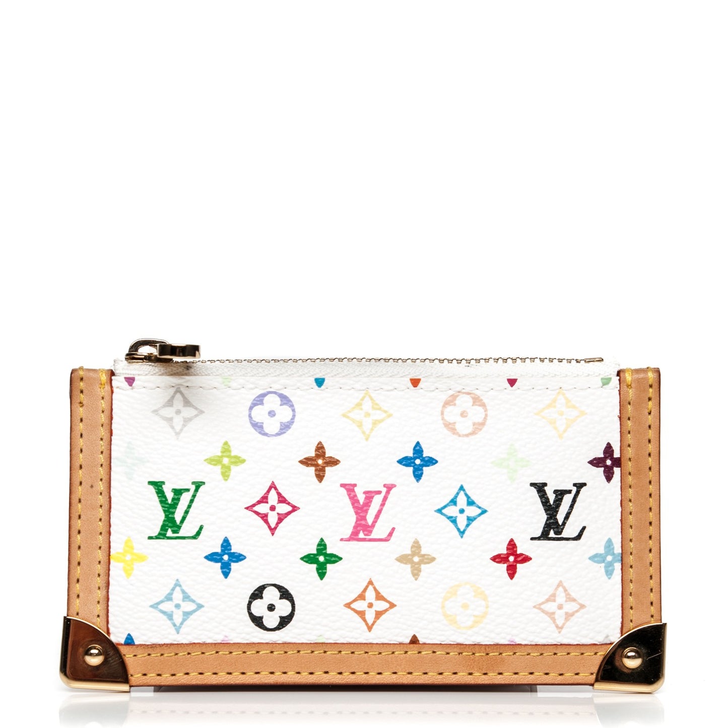 Monogram Multicolor Key Pouch White