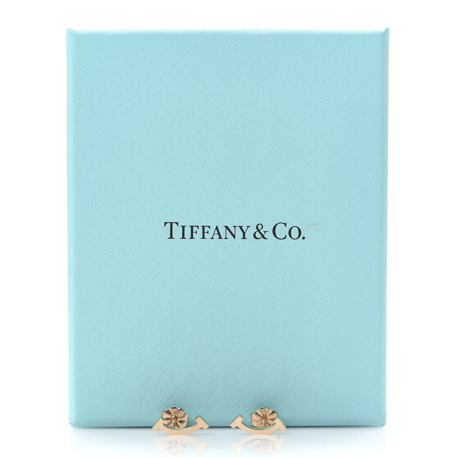 Tiffany 18K Rose Gold T Smile Stud Earrings 6 of 6