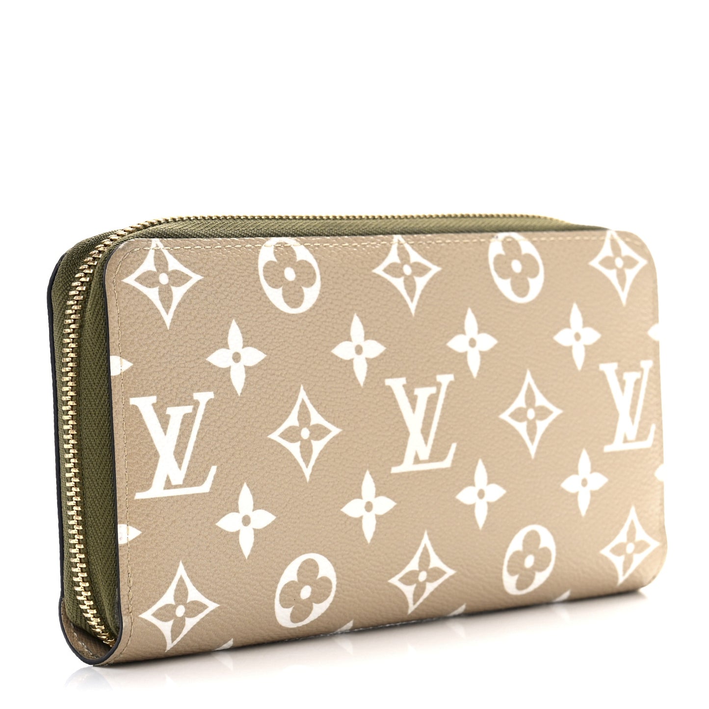 Monogram Giant Zippy Wallet Kaki White