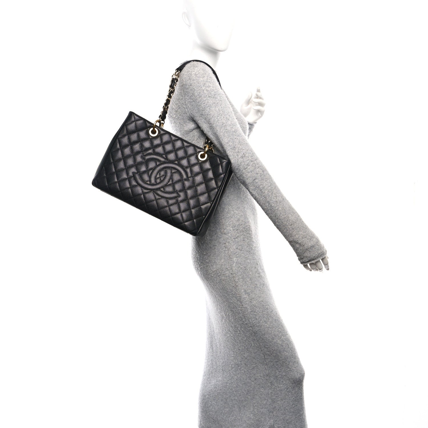 Chanel Caviar Quilted Grand Shopping Tote GST Black 2 of 10
