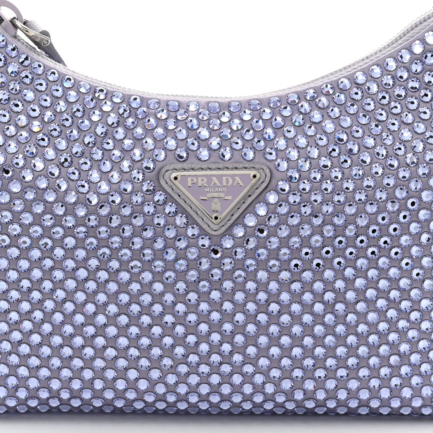 Satin Crystal Mini Re-Edition 2000 Bag Glicine