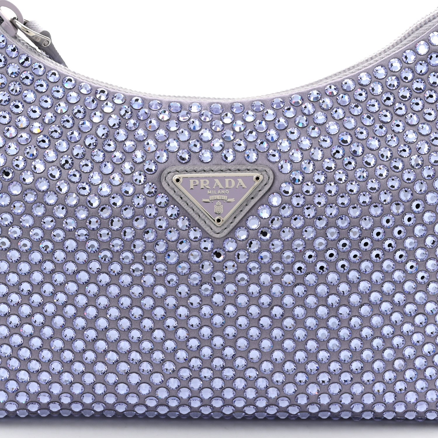 Prada Satin Crystal Mini Re-Edition 2000 Bag Glicine 7 of 10