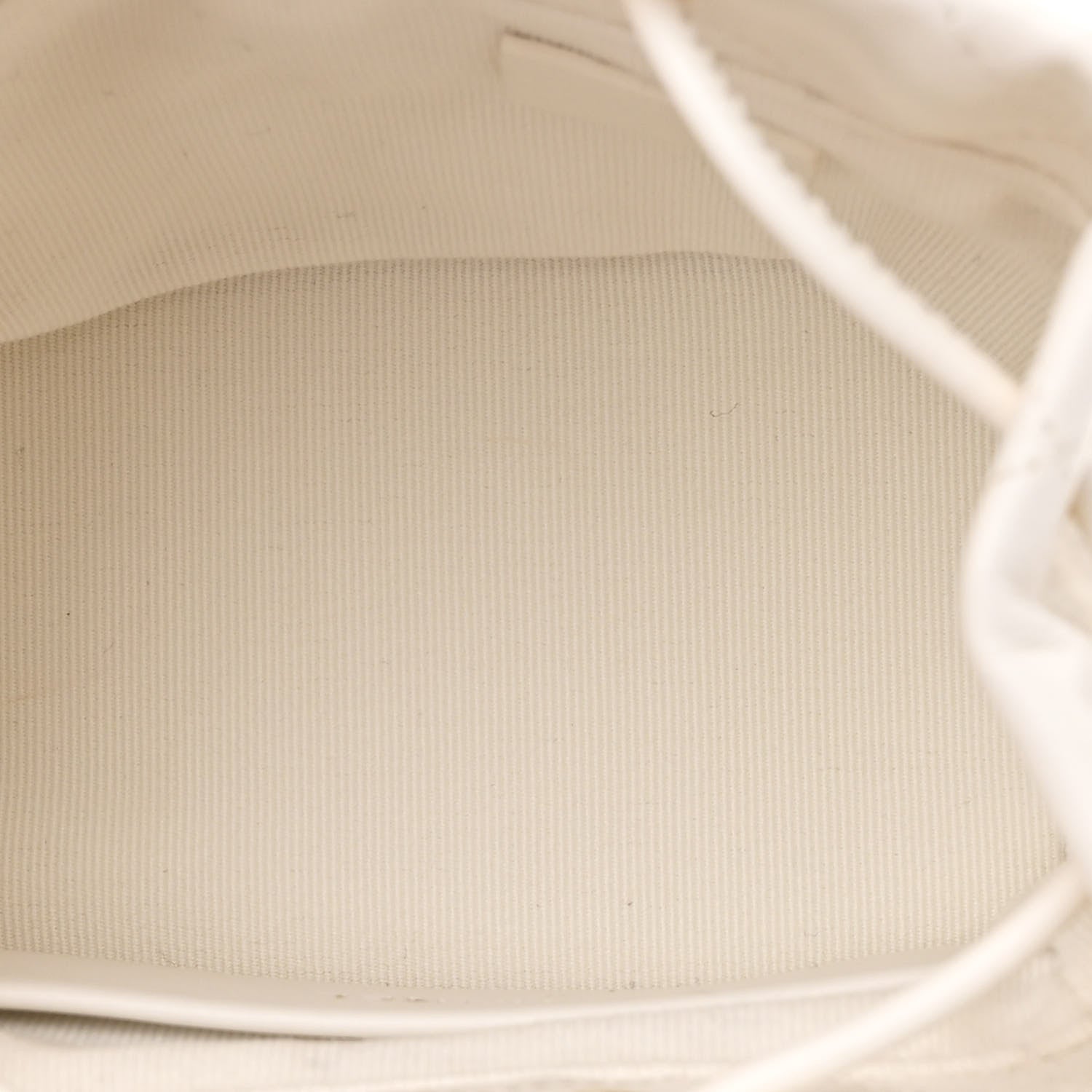 Chanel Metal Lambskin Quilted Small Chain Bucket Bag White 5 of 12