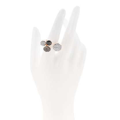 Pomellato 18K Rose Gold Diamond Sabbia Disc Cuff Pave Ring 53 6.5 2 of 7
