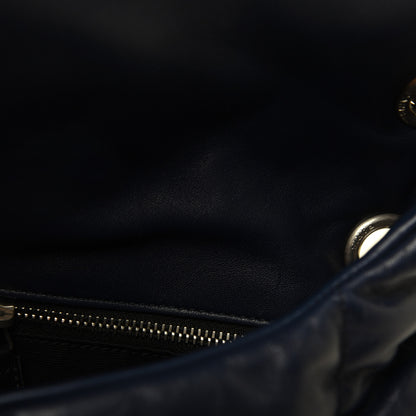Saint Laurent Lambskin Quilted Small Loulou Puffer Monogram Chain Satchel Navy 10 of 24