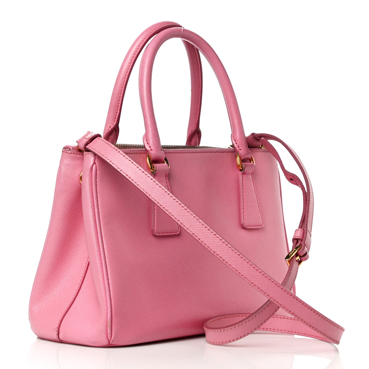 Prada Saffiano Lux Mini Galleria Double Zip Tote Begonia 2 of 35