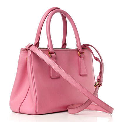 Prada Saffiano Lux Mini Galleria Double Zip Tote Begonia 2 of 35