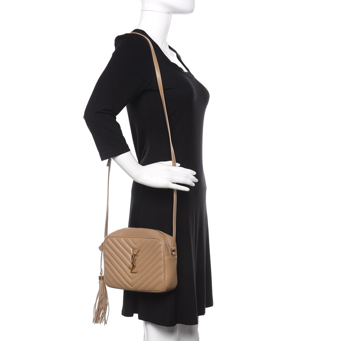 Calfskin Matelasse Monogram Lou Camera Bag Dark Latte