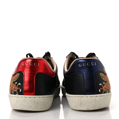 Gucci Nappa Dragon Embroidered Mens New Ace Sneakers 9.5 Black 5 of 10