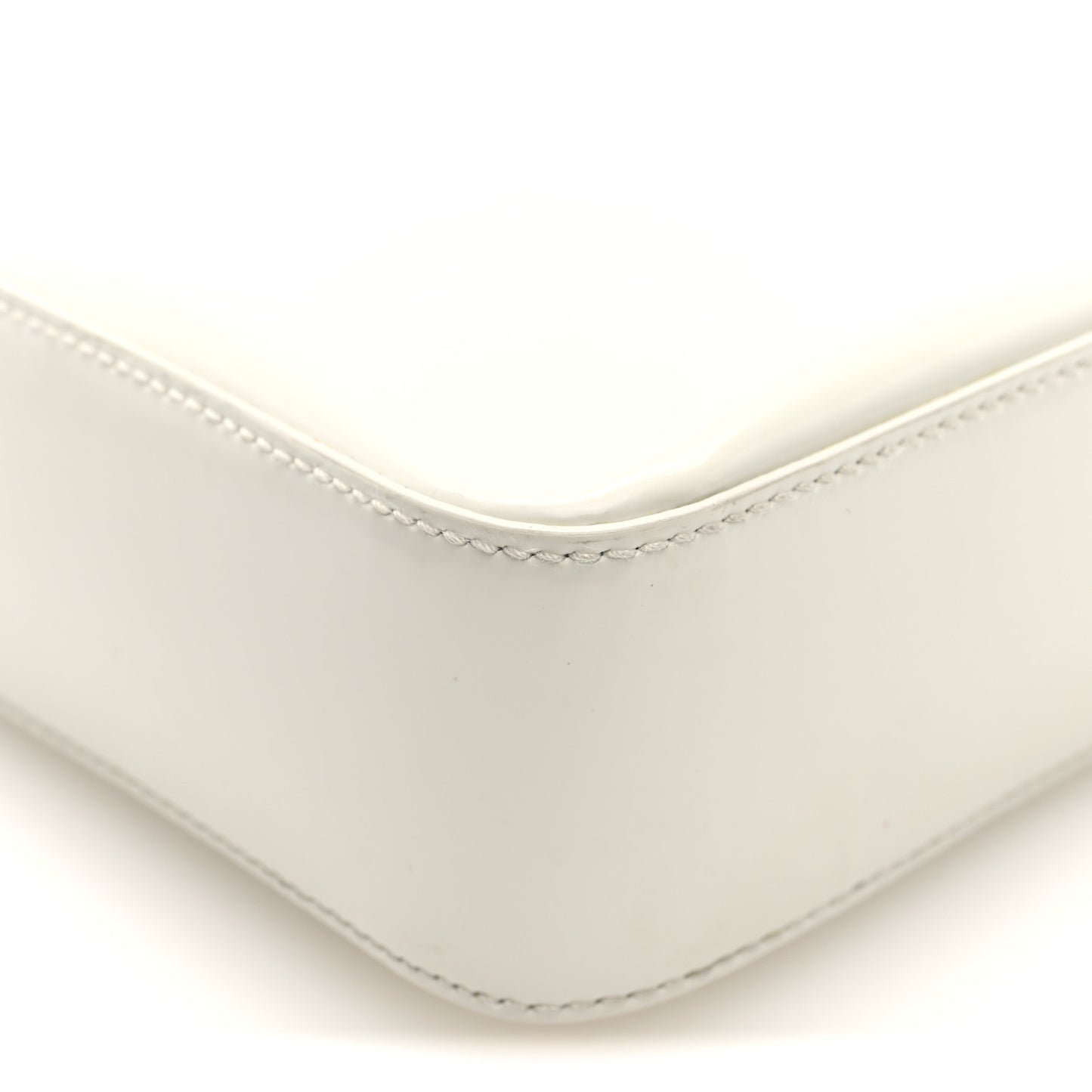 Spazzolato Triangle Small Double Handle Crossbody Tote White