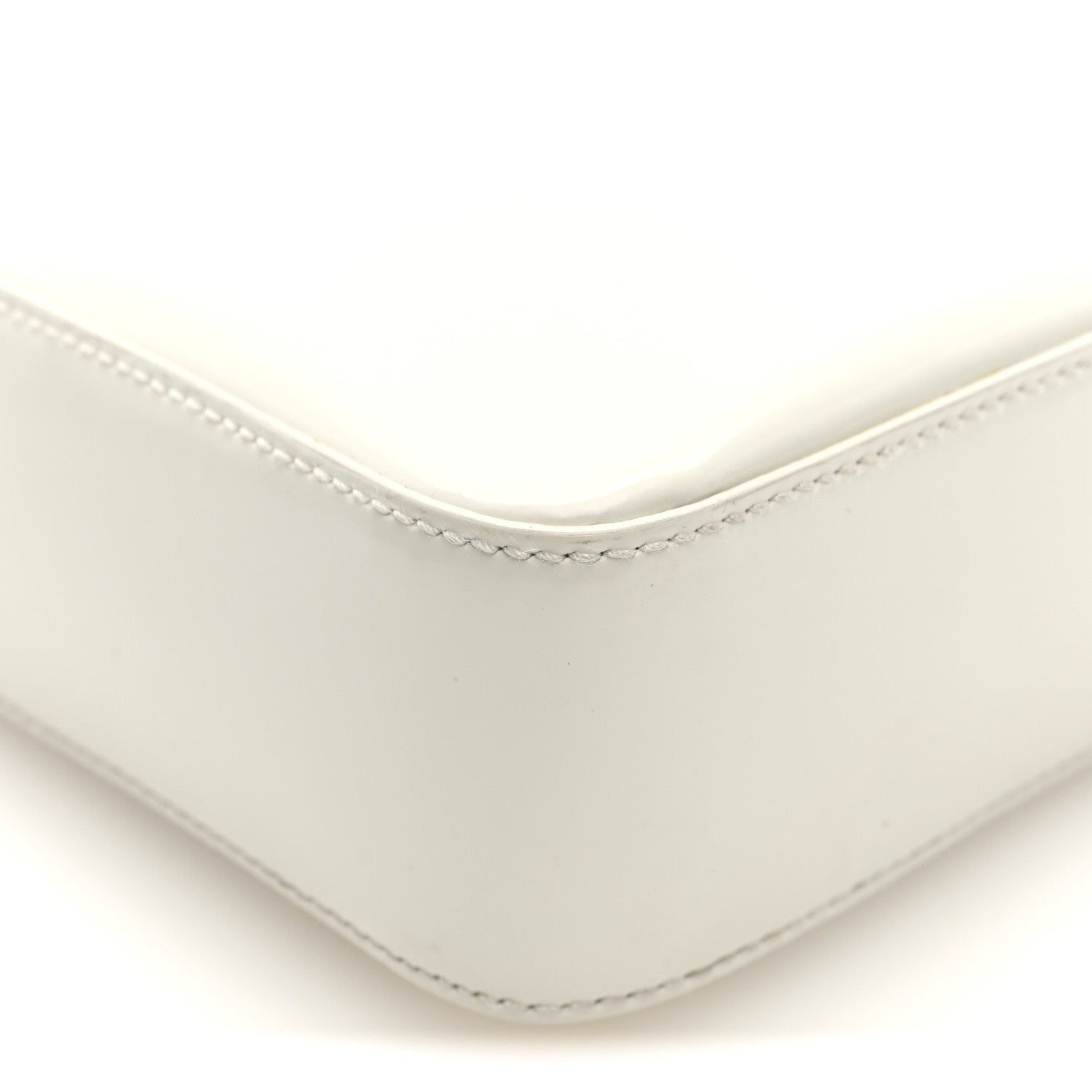 Prada Spazzolato Triangle Small Double Handle Crossbody Tote White 8 of 9