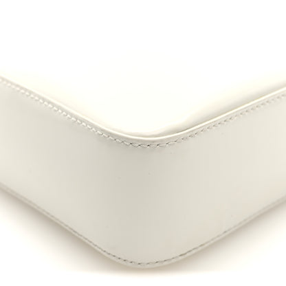 Prada Spazzolato Triangle Small Double Handle Crossbody Tote White 8 of 9