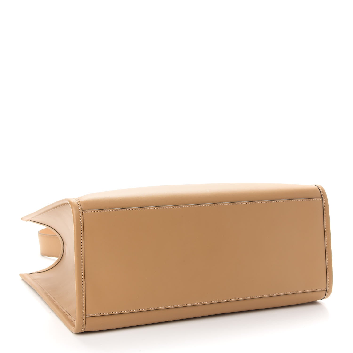 Fendi Vitello King Plexiglass Logo Embossed Medium Fendi Sunshine Shopper Tote Miele Scuro 4 of 8