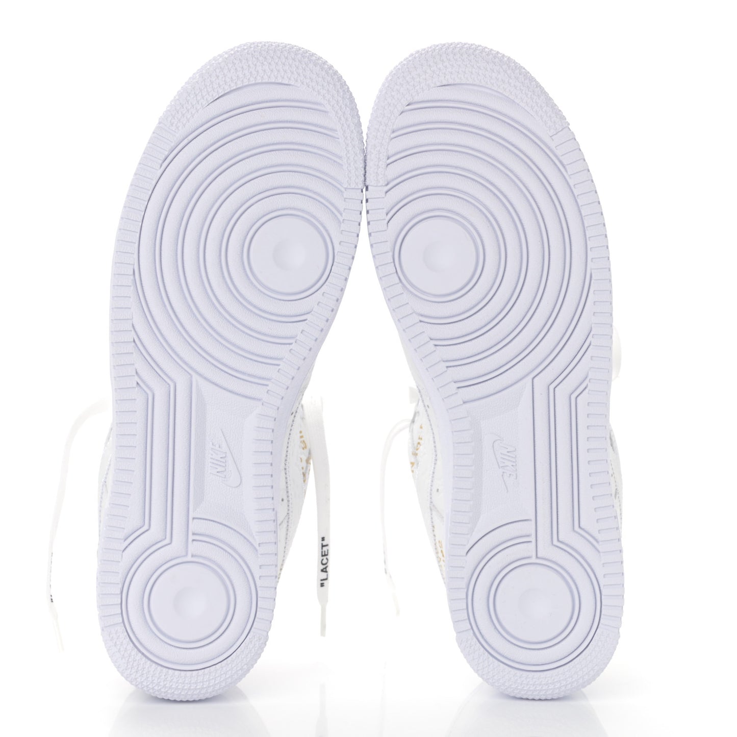 X NIKE AIR FORCE 1 Calfskin Monogram Mens Low Top Sneakers 9 White