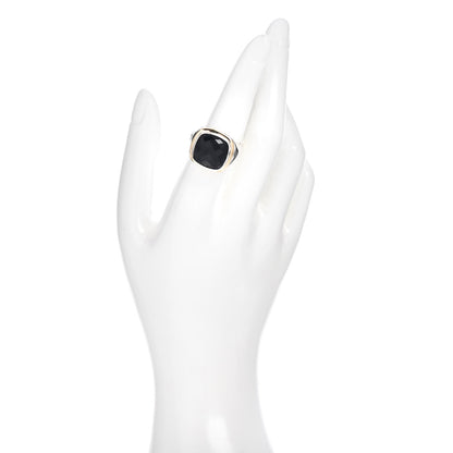 David Yurman Sterling Silver 18K Yellow Gold Black Onyx 14mm Albion Statement Ring 54 7 2 of 5
