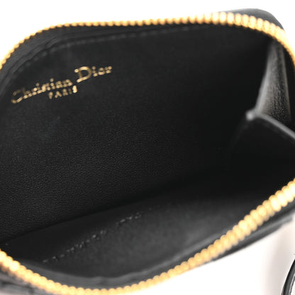 Christian Dior Supple Calfskin Cannage Caro Cosmos Zipped Card Holder Black 9 of 18