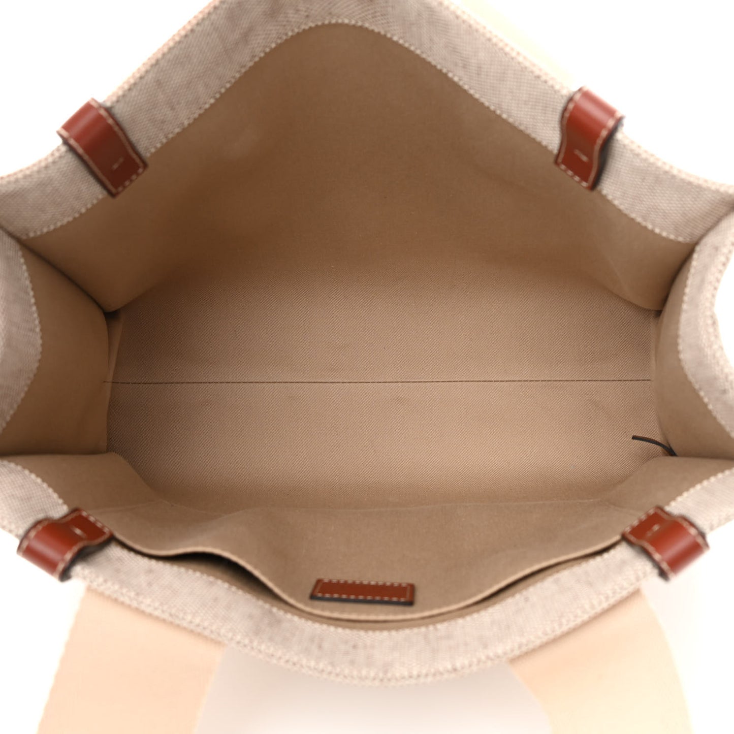 Cotton Calfskin Medium Woody Ribbon Tote White Brown