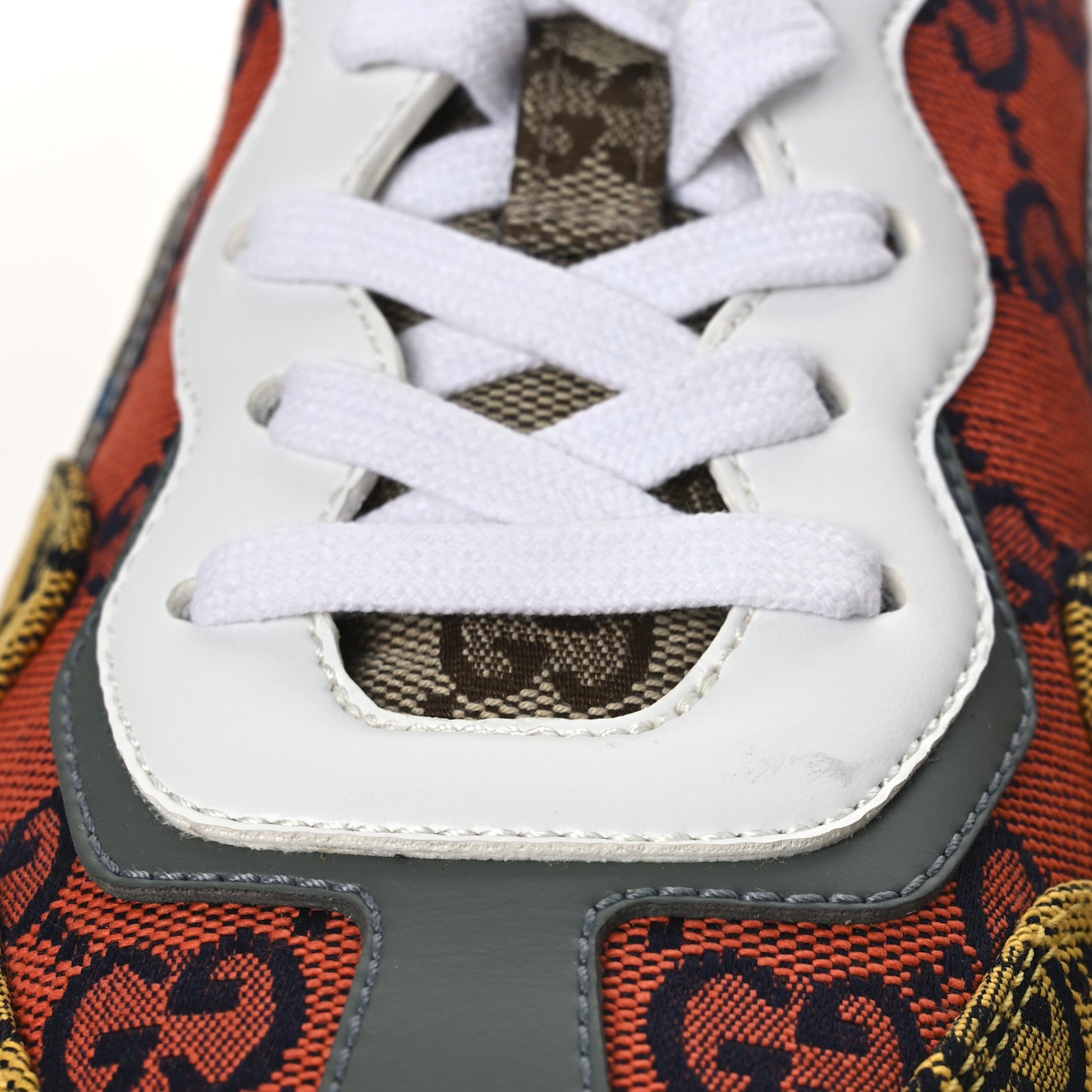 Monogram Multicolor Womens Rhyton Sneakers 37.5 Yellow Blue Great White Tabasco