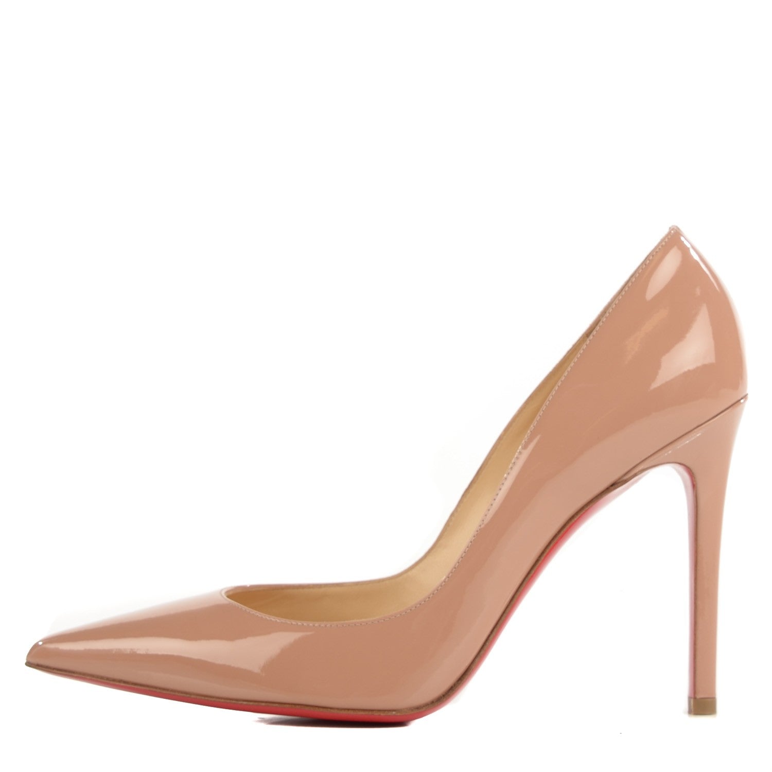 Christian Louboutin Patent Pigalle 100 Pumps 38.5 Nude 1 of 13