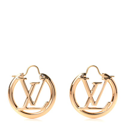 Louis Vuitton Metal Small Louise Hoop Earrings Gold 1 of 4
