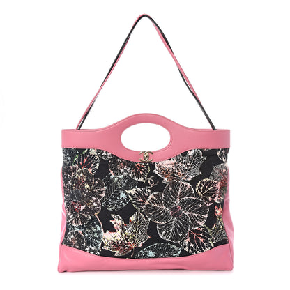 Chanel Calfskin Canvas Printed Large 31 Shopping Bag Pink 1 of 10