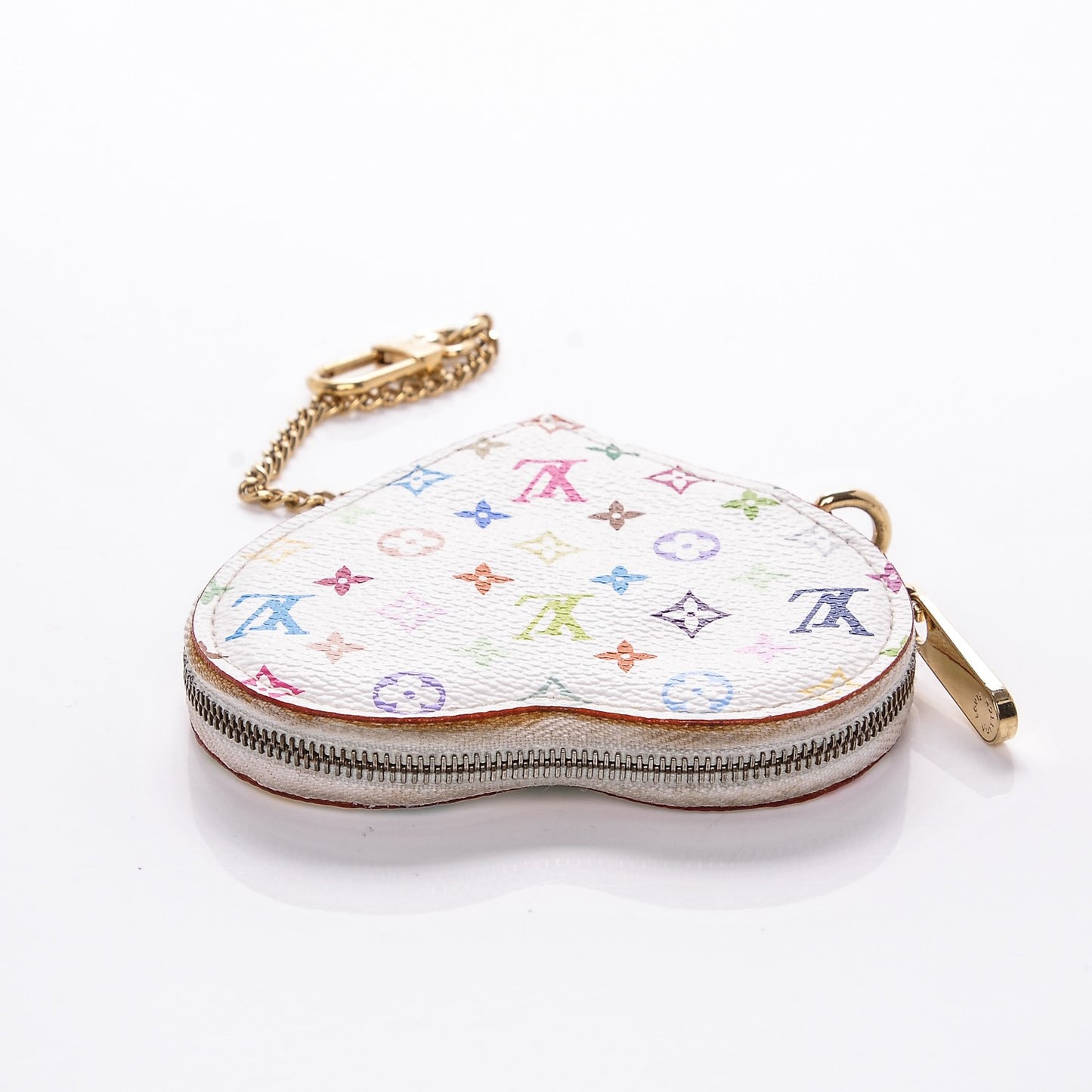 Monogram Multicolor Coeur Heart Coin Purse White