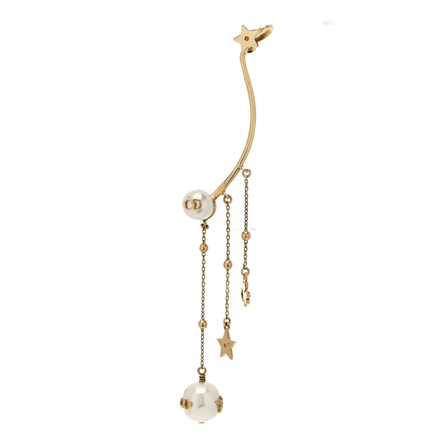 Christian Dior Pearl Perles De Desir Ear Cuff Gold White 1 of 4