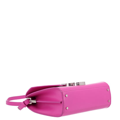 Saint Laurent Calfskin Mini Classic Monogram Cassandra Top Handle Bag Electric Fuchsia 4 of 11