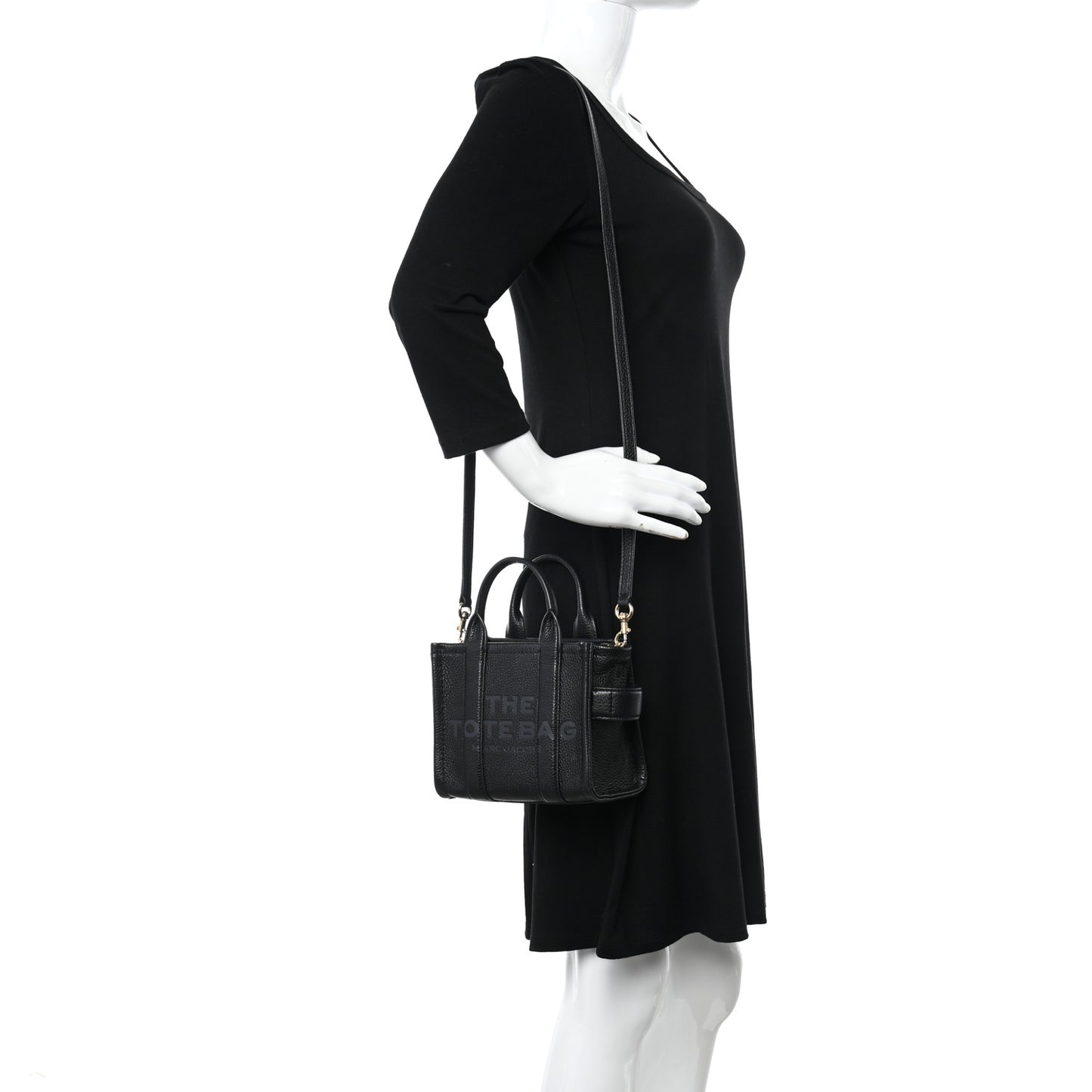 Grained Calfskin Micro The Tote Bag Black