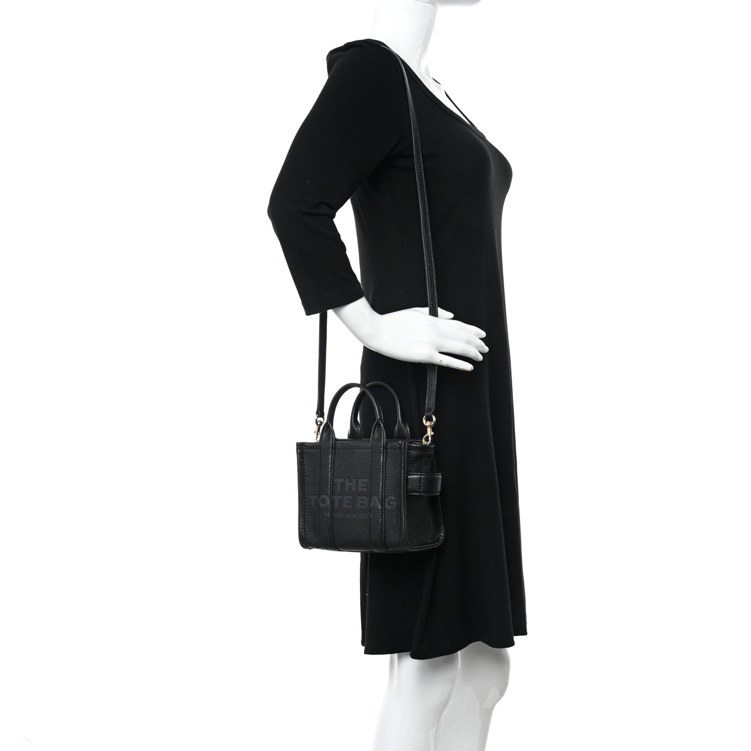 Marc Jacobs Grained Calfskin Micro The Tote Bag Black 2 of 9