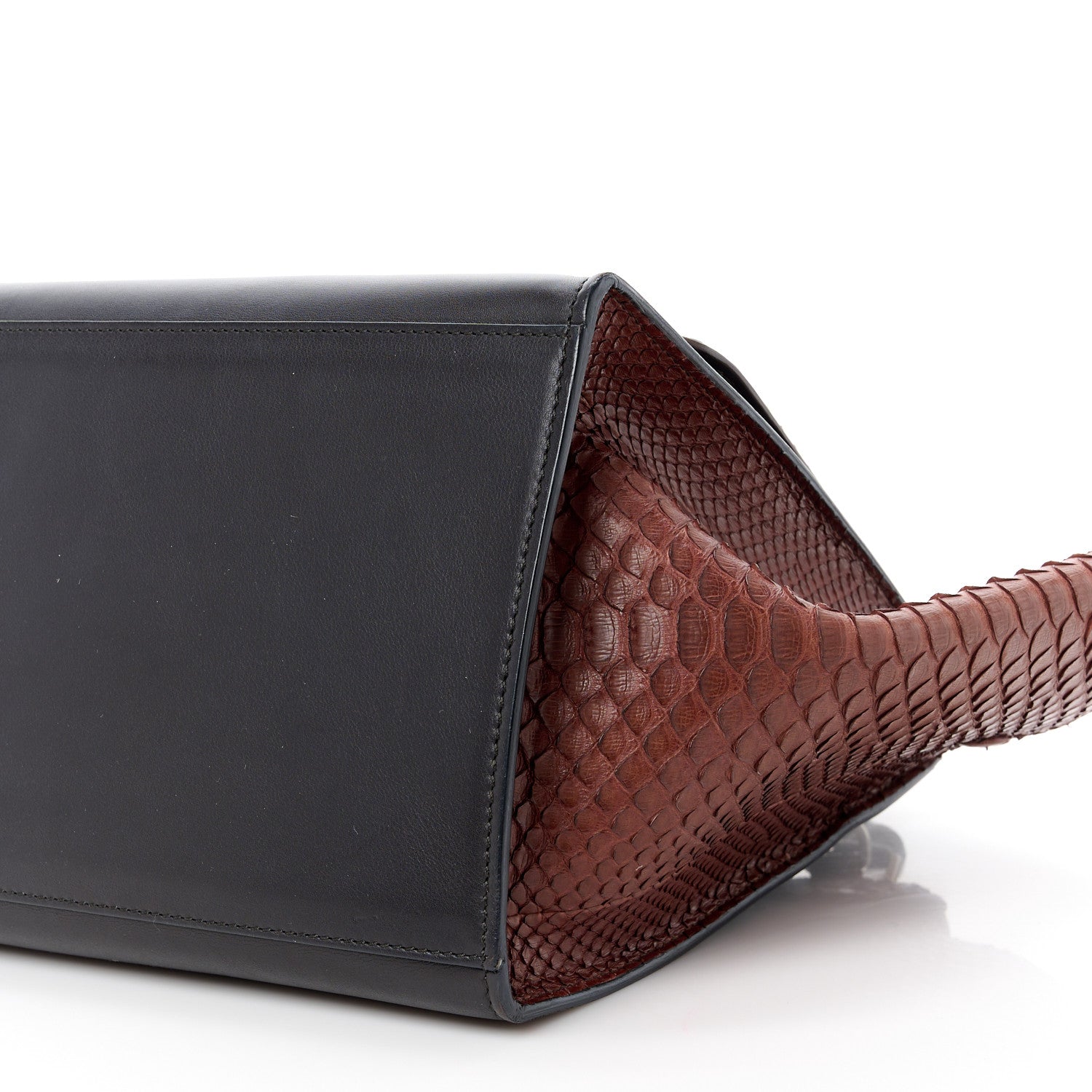 Celine Snakeskin Calfskin Medium Trapeze Brown 10 of 13