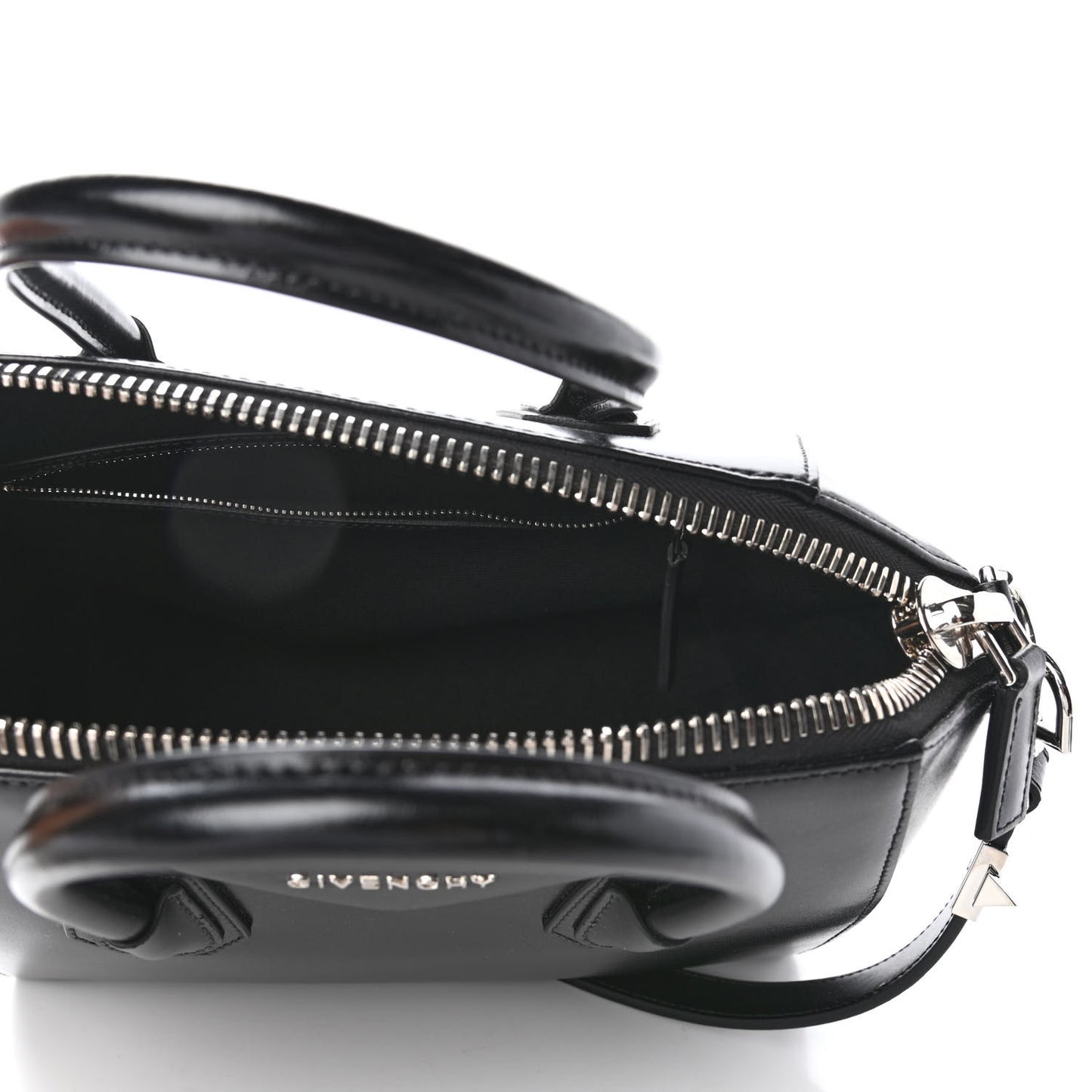 Shiny Lord Calfskin Mini Antigona Black