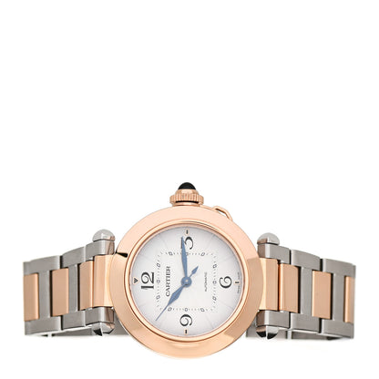Cartier Stainless Steel 18K PInk Gold 35mm Pasha C Automatic Watch 3 of 6