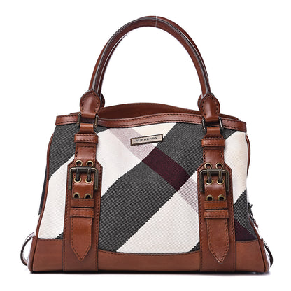 Burberry Mega Check Canvas Small Marston Tote Pale Beige 1 of 16